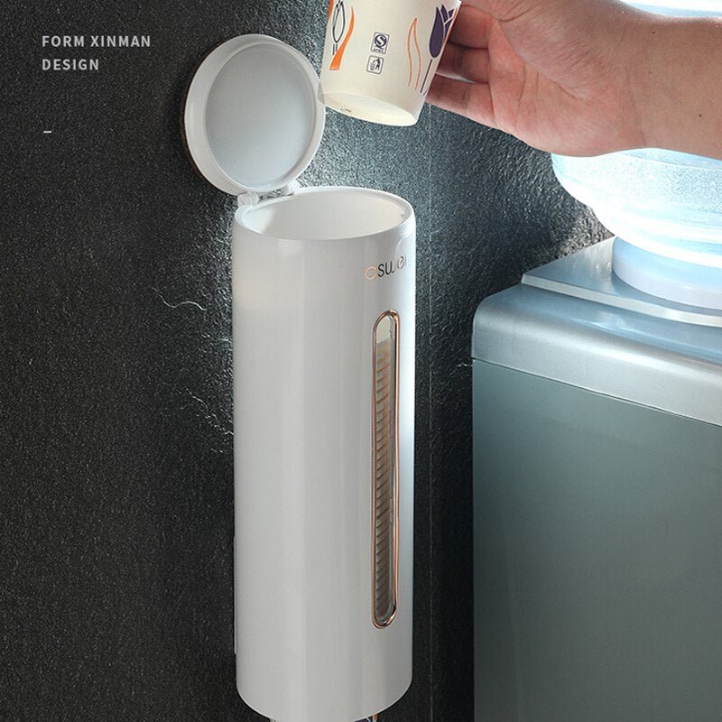 Wall Mounted Disposable Cup Dispenser For Home Office Lounge Gym