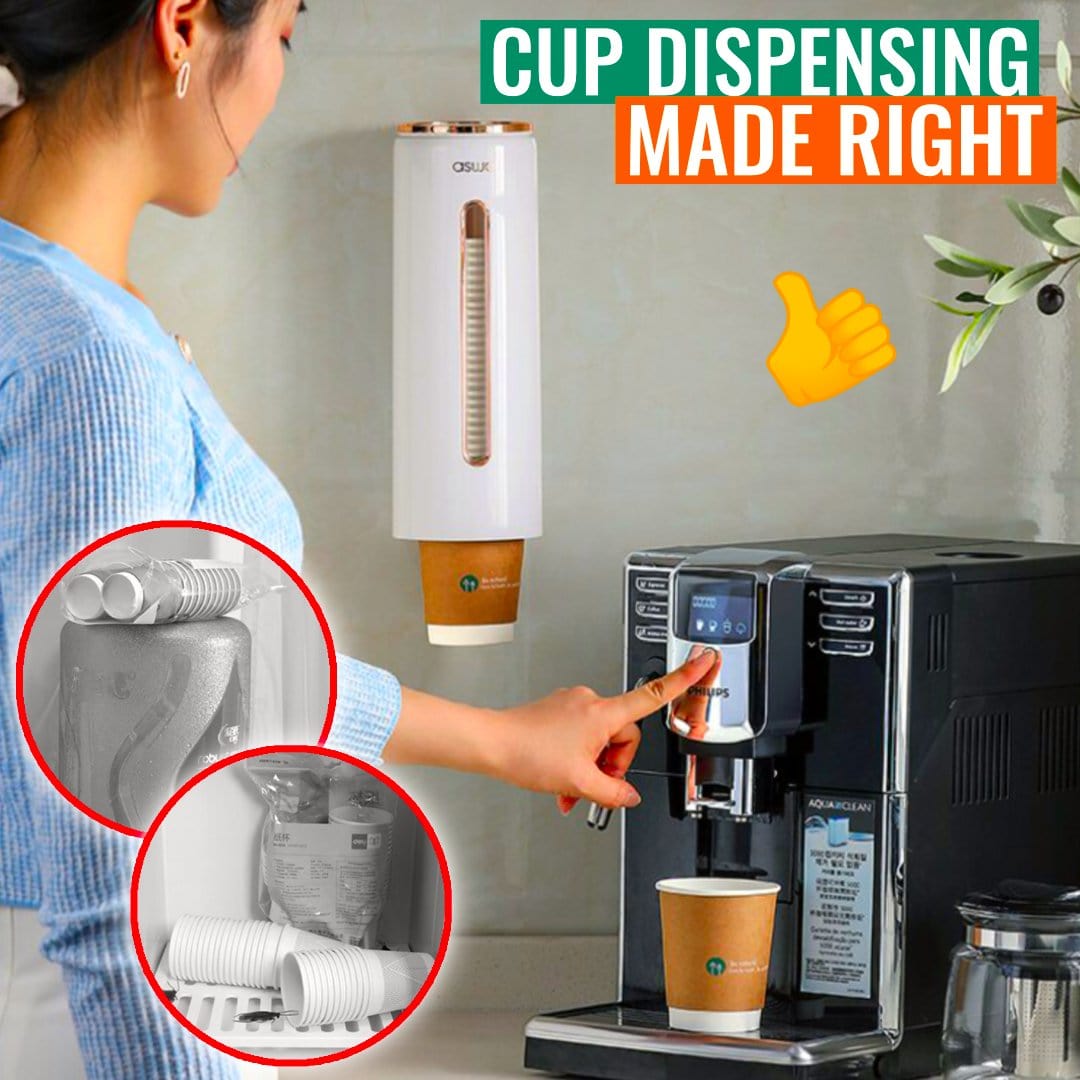 Wall Mounted Disposable Cup Dispenser For Home Office Lounge Gym