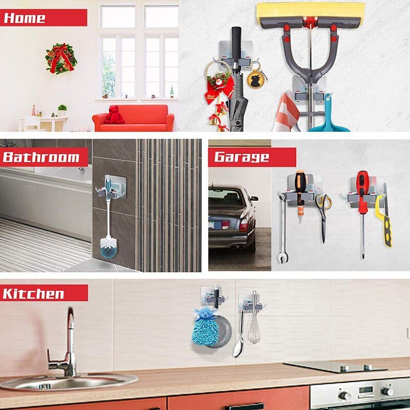 Wall Mounted Broom Grippers For Secure And Easy Storage