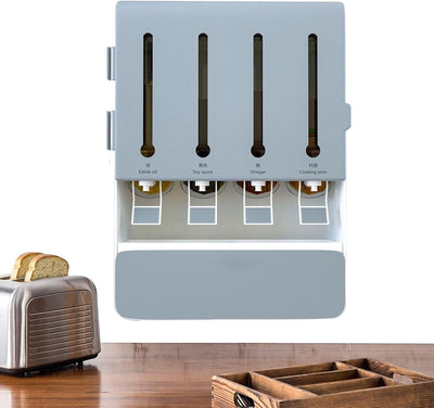 Wall Mounted Condiment Dispenser Multifunctional Kitchen Spice Rack Shelf