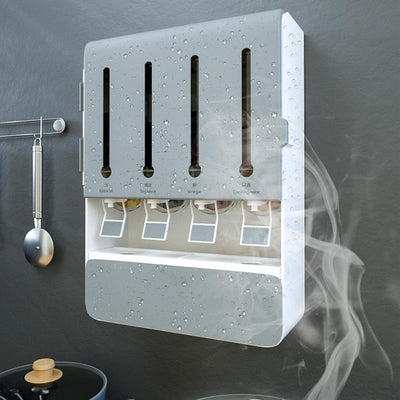 Wall Mounted Condiment Dispenser Multifunctional Kitchen Spice Rack Shelf