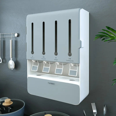 Wall Mounted Condiment Dispenser Multifunctional Kitchen Spice Rack Shelf