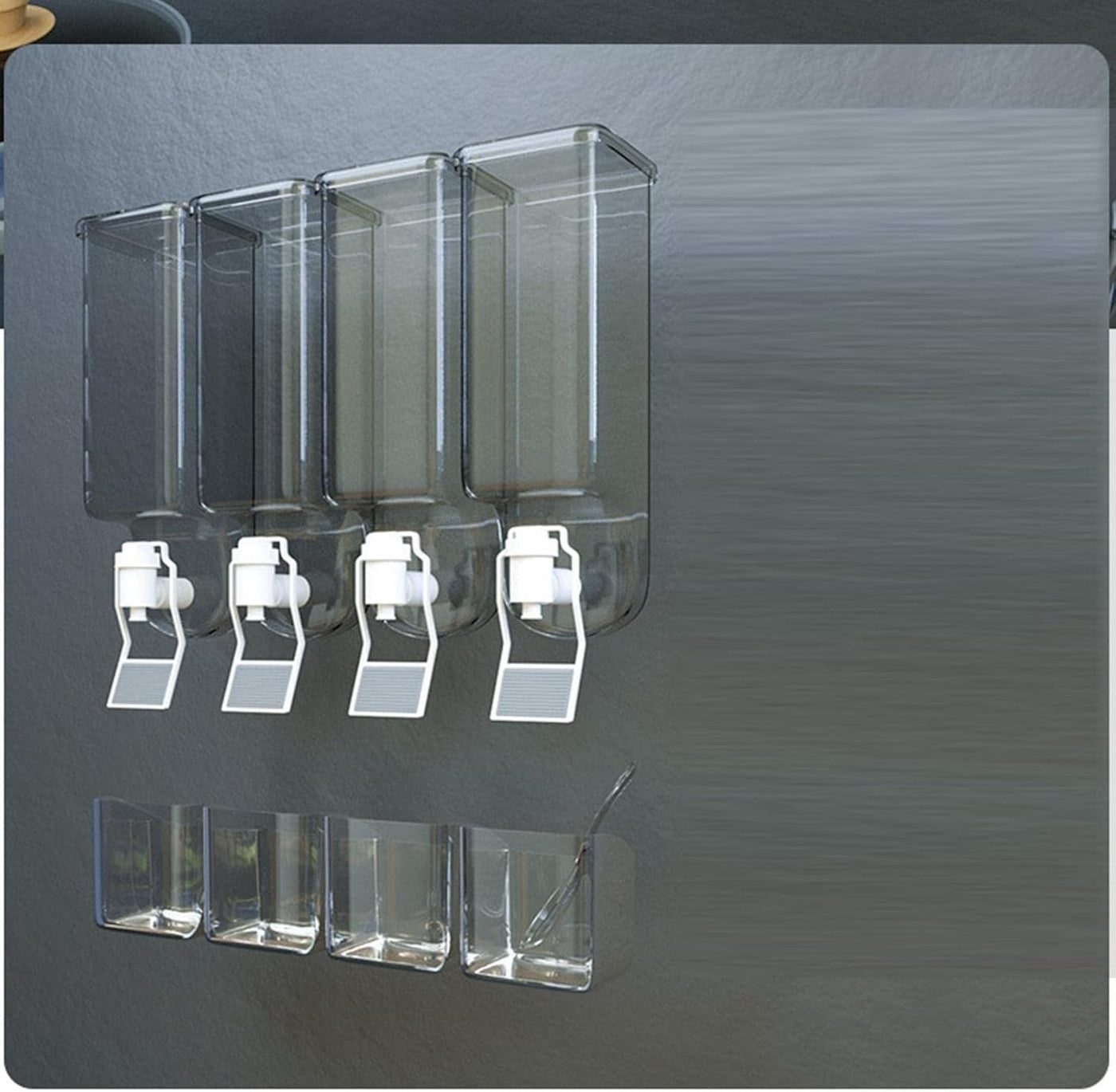 Wall Mounted Condiment Dispenser Multifunctional Kitchen Spice Rack Shelf