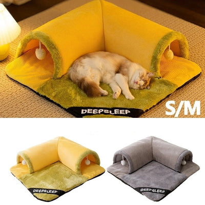Warm Thick Cat Tunnel Bed Soft Cozy Pet Nest