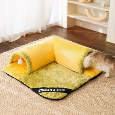 Warm Thick Cat Tunnel Bed Soft Cozy Pet Nest