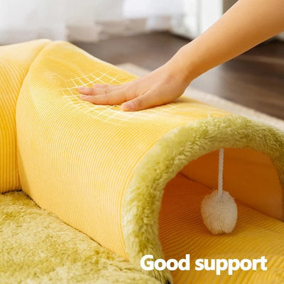 Warm Thick Cat Tunnel Bed Soft Cozy Pet Nest