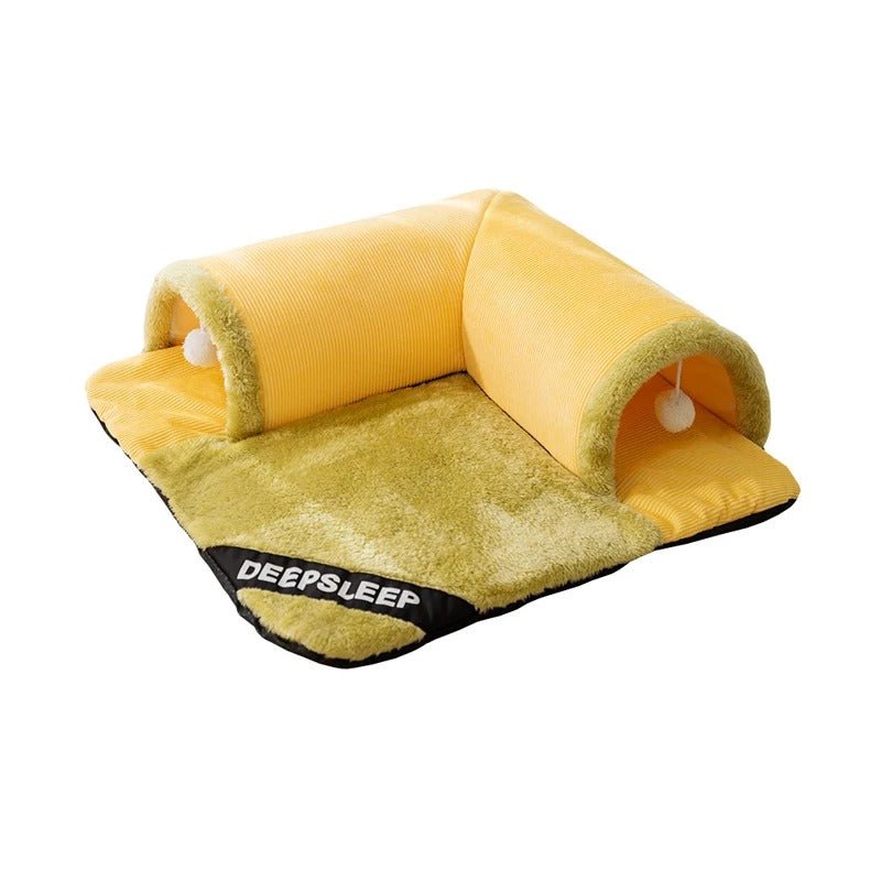 Warm Thick Cat Tunnel Bed Soft Cozy Pet Nest