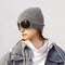 Knitted Beanie With Goggles And Ear Protection For Winter Outdoor Use