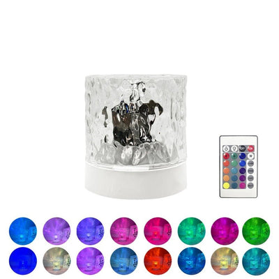 Water Ripple Cube Crystal Lamp With 16 Colors Rotating Light