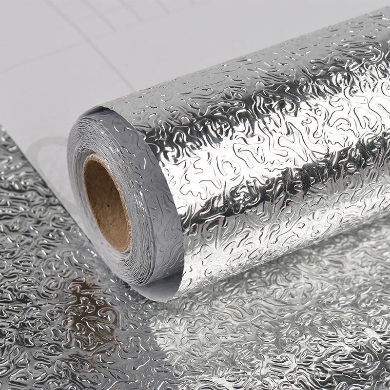 Waterproof Oil Proof Aluminum Foil Kitchen Wall Stickers Self Adhesive