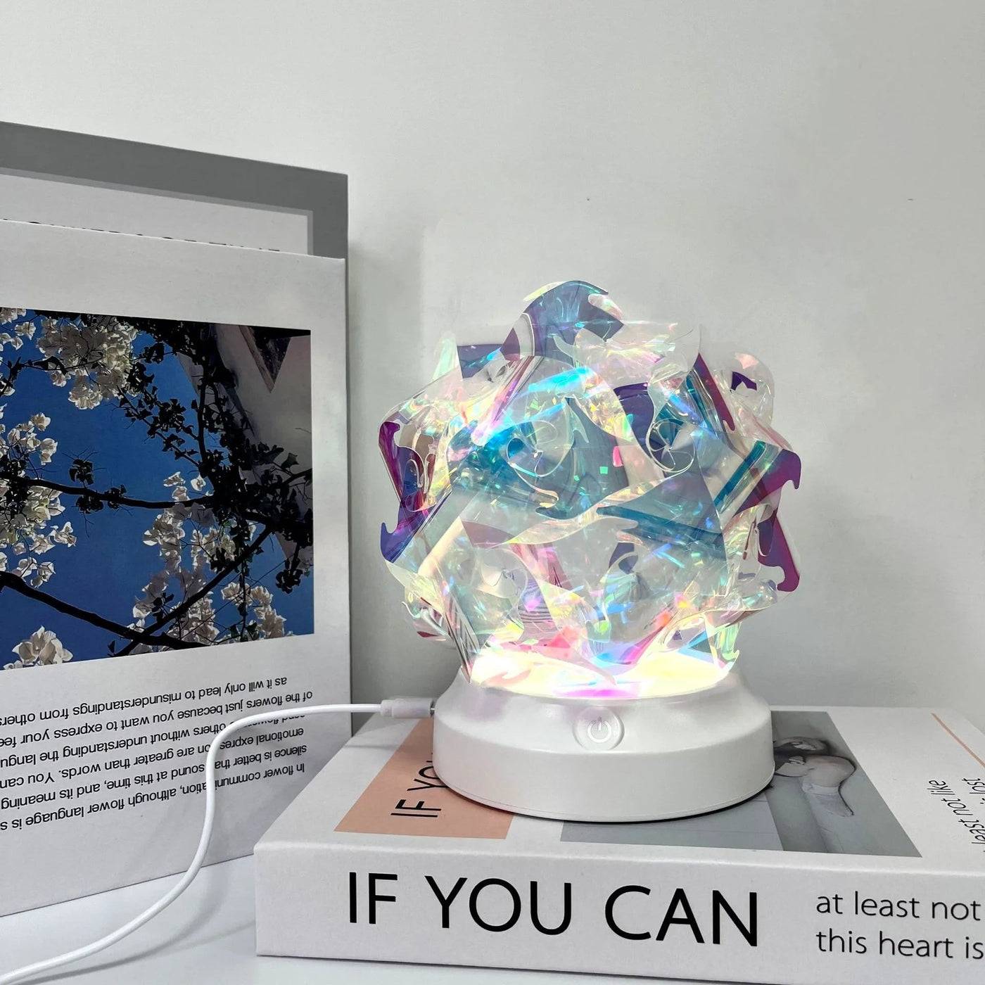Northern Lights Lamp Cherry Blossom Moon Wave Colorful Night Light