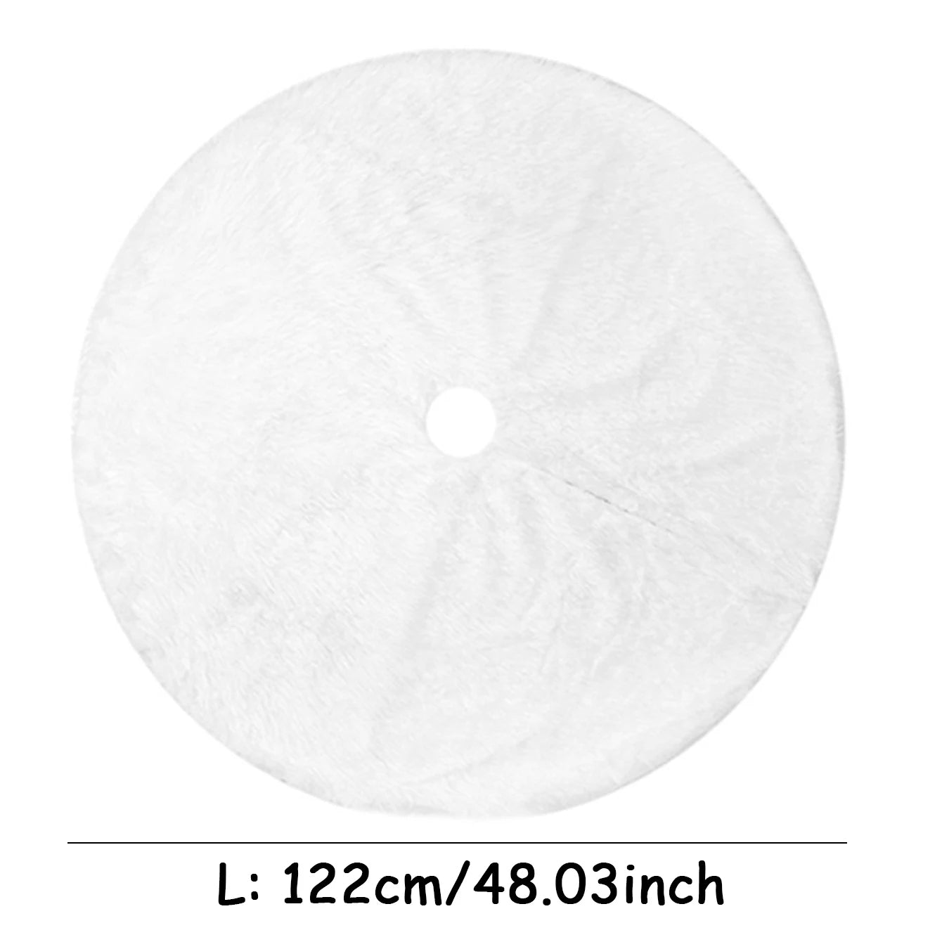 White Faux Fur Christmas Tree Skirt Plush Soft Carpet Holiday Décor