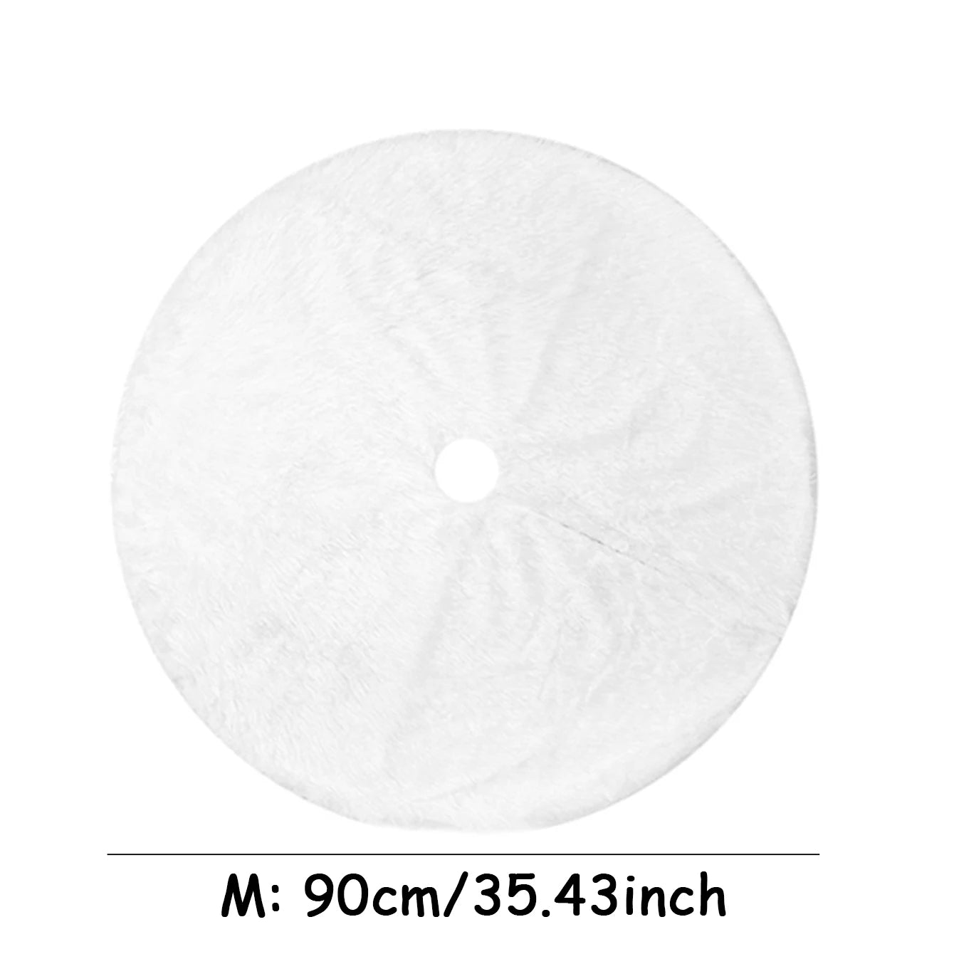 White Faux Fur Christmas Tree Skirt Plush Soft Carpet Holiday Décor