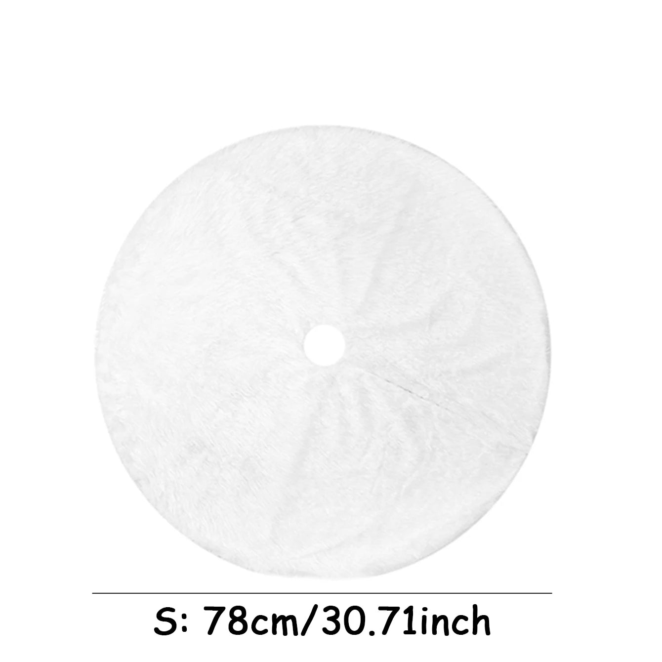 White Faux Fur Christmas Tree Skirt Plush Soft Carpet Holiday Décor
