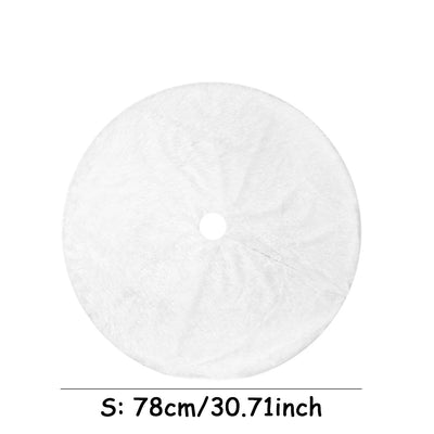 White Faux Fur Christmas Tree Skirt Plush Soft Carpet Holiday Décor