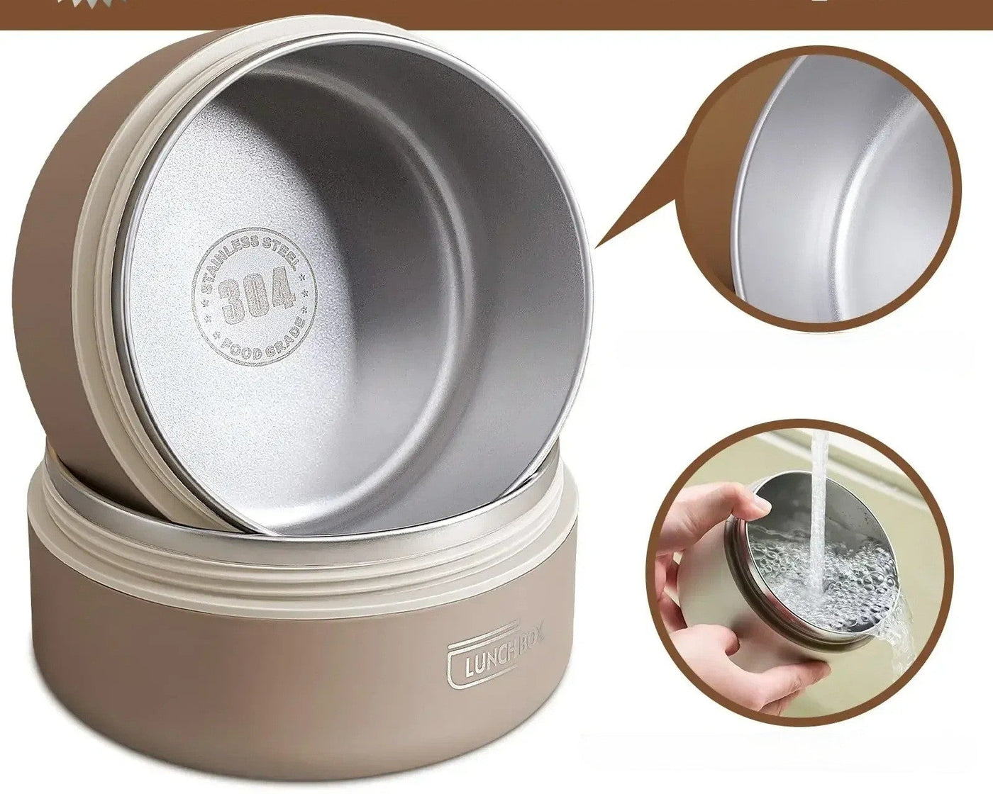 Stackable 4-Tier Bento Lunch Box Stainless Steel With Cutlery Set