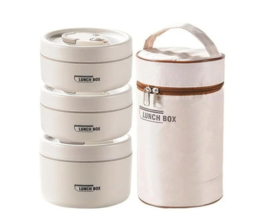 Stackable 4-Tier Bento Lunch Box Stainless Steel With Cutlery Set
