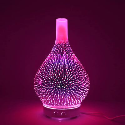 Firework Glass Aroma Diffuser Ultrasonic Humidifier With LED Lights