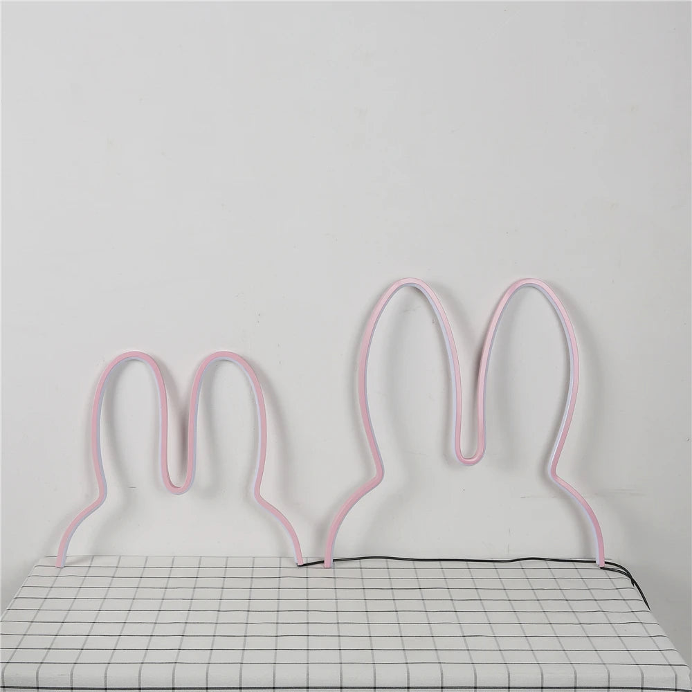 Rabbit LED Night Light USB Powered Bedside Lamp For Kids