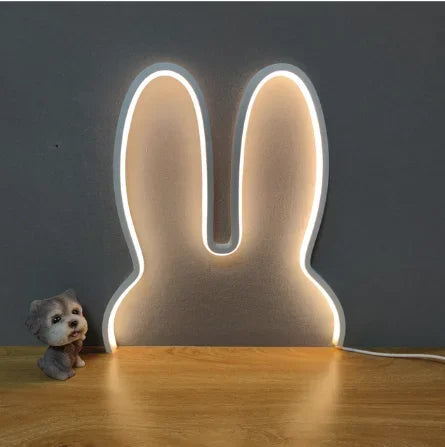 Rabbit LED Night Light USB Powered Bedside Lamp For Kids