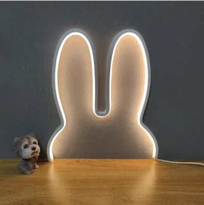 Rabbit LED Night Light USB Powered Bedside Lamp For Kids