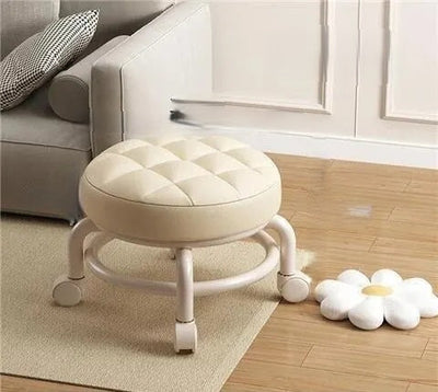 Rolling Low Stool With Wheels For Easy Shoe Changing And Tasks