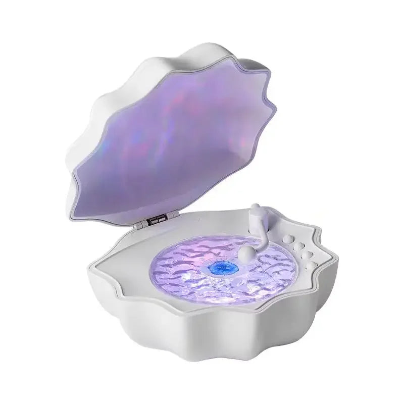 Retro Shell Bluetooth Speaker With Colorful Projection And Sleep Sounds