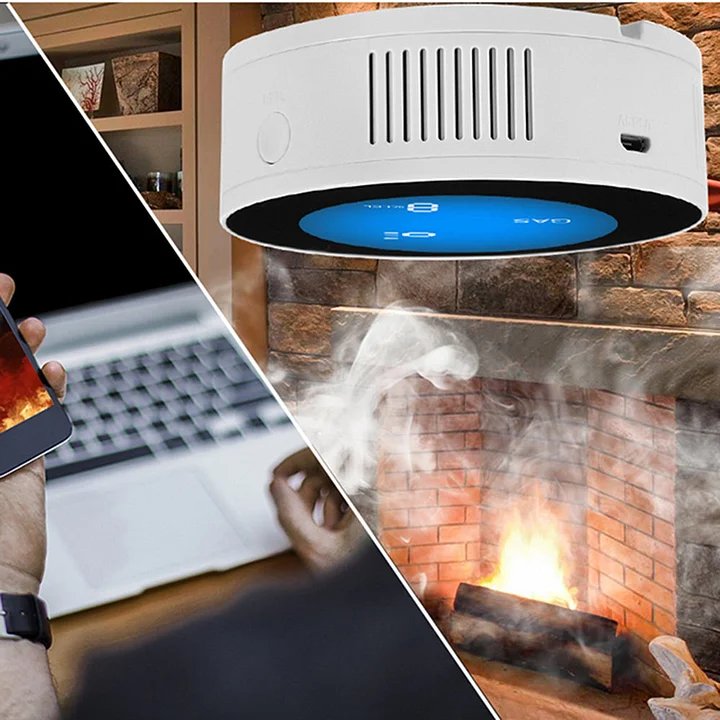 Wi-Fi Smart Natural Gas Detector With LCD Temperature Display For Home