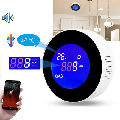 Wi-Fi Smart Natural Gas Detector With LCD Temperature Display For Home