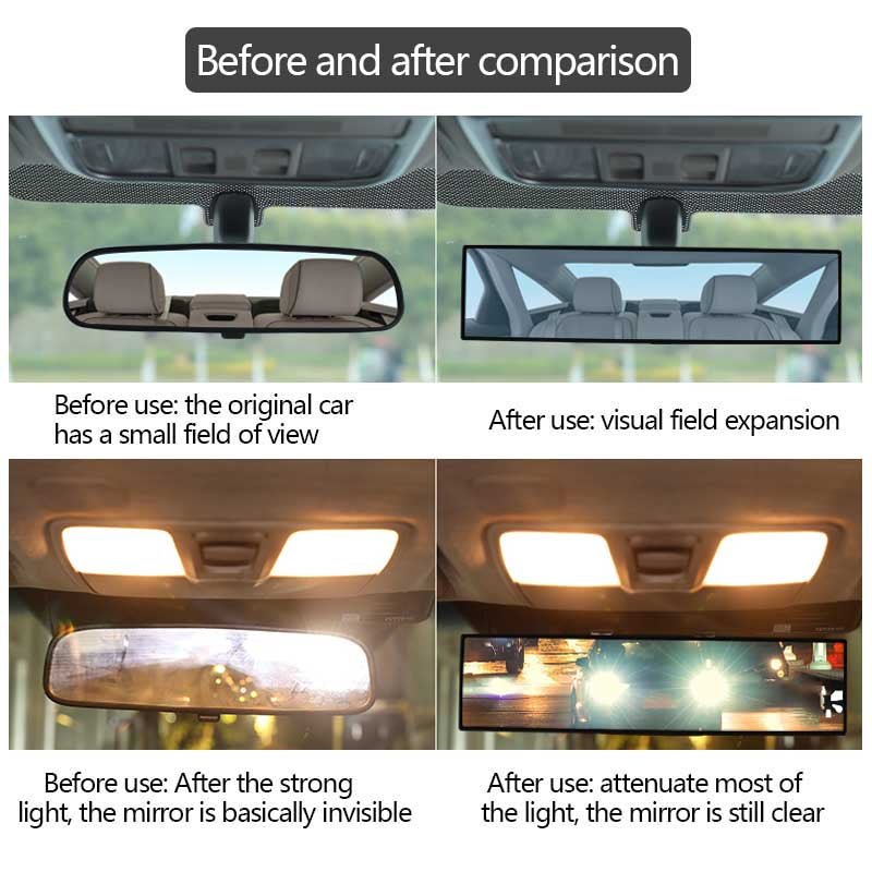 Wide Angle Panoramic Rearview Mirror For Enhanced Road Visibility