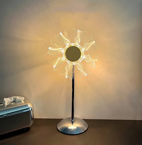 Windmill Sunflower LED Table Lamp Crystal Decorative Light