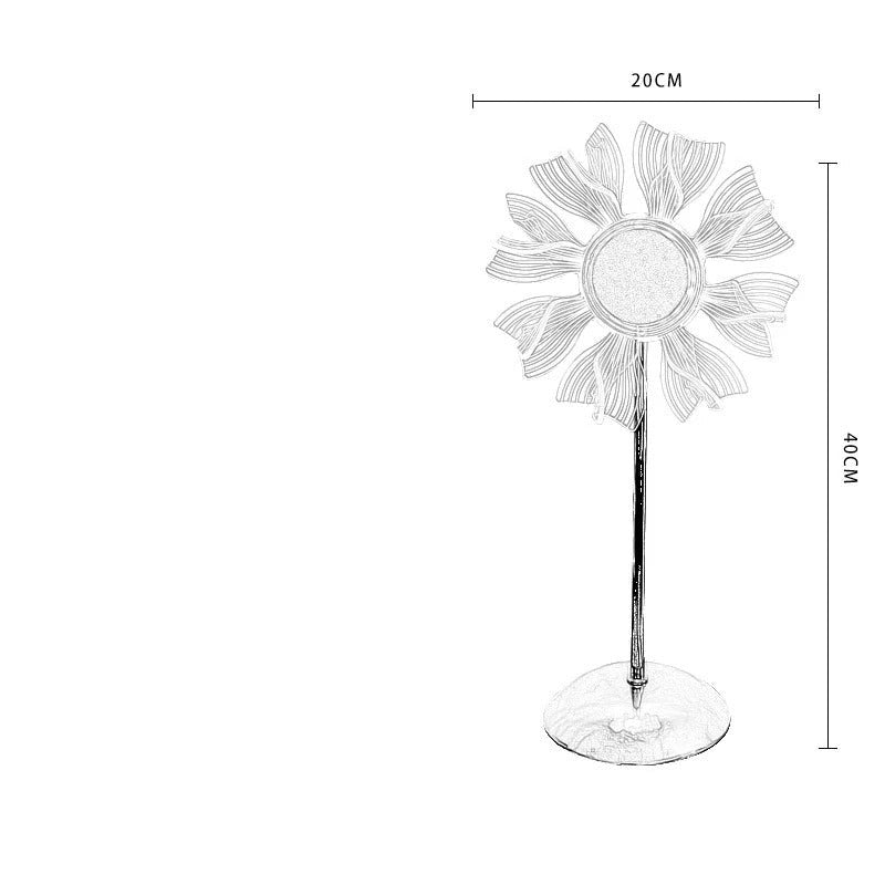 Windmill Sunflower LED Table Lamp Crystal Decorative Light