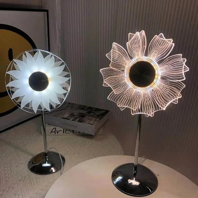 Windmill Sunflower LED Crystal Table Lamp Decorative Bedside Light