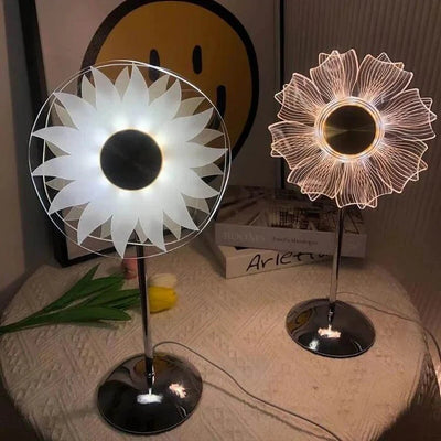 Windmill Sunflower LED Crystal Table Lamp Decorative Bedside Light