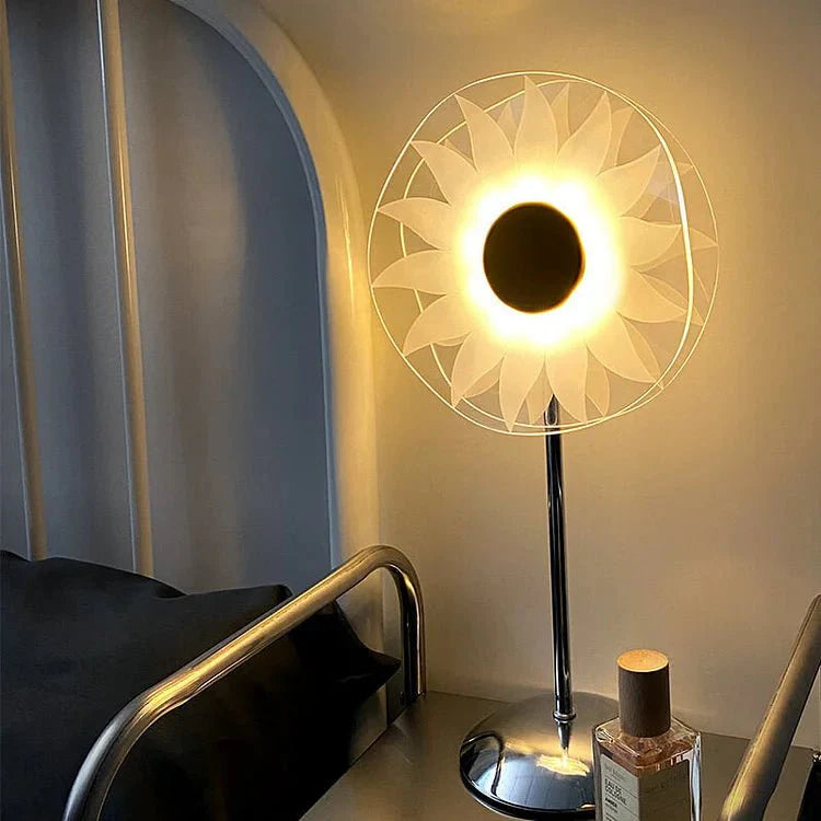 Windmill Sunflower LED Crystal Table Lamp Decorative Bedside Light
