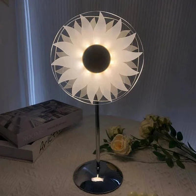 Windmill Sunflower LED Crystal Table Lamp Decorative Bedside Light