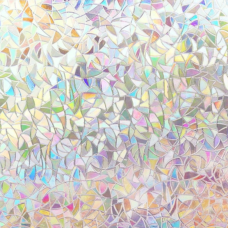 Window Privacy Film Vinyl 3D Clings Rainbow UV Protection Stickers
