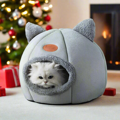 Winter Sleeping Pet Tent Cozy Cave Nest And Mat For Small Dogs Cats