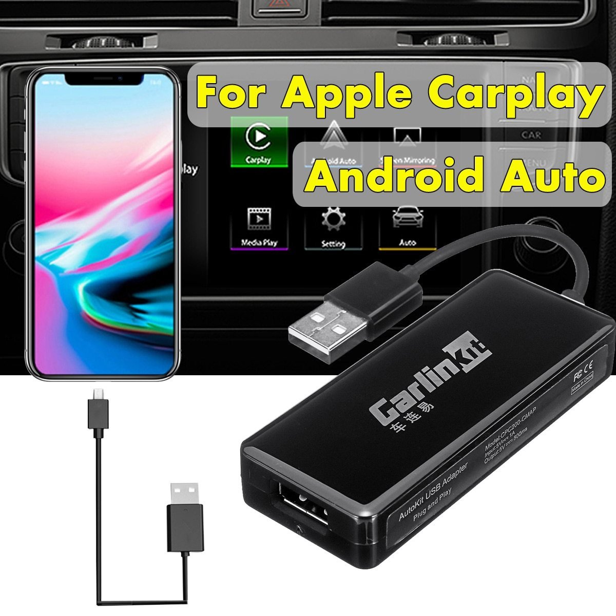 Wireless CarPlay Dongle Adapter For Easy Car Smartphone Integration