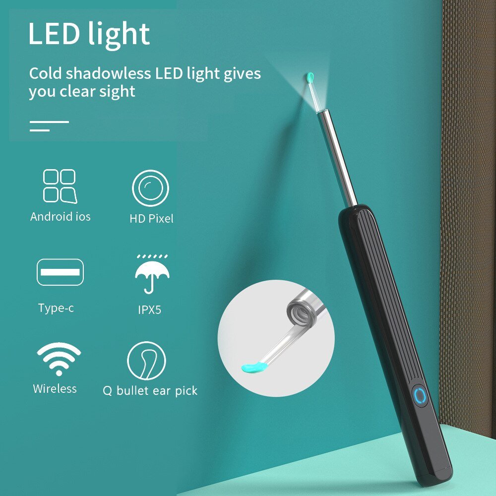 Wireless Earwax Remover Oscope Tool With 1080P Camera Kit