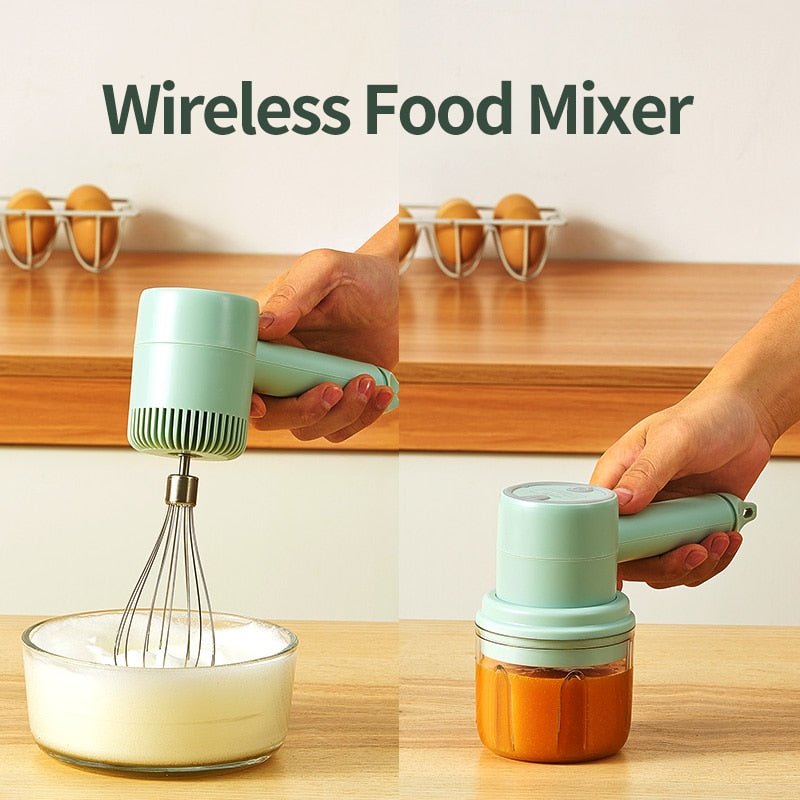 Wireless Electric Hand Mixer Cordless 3 Speeds For Baking Cooking
