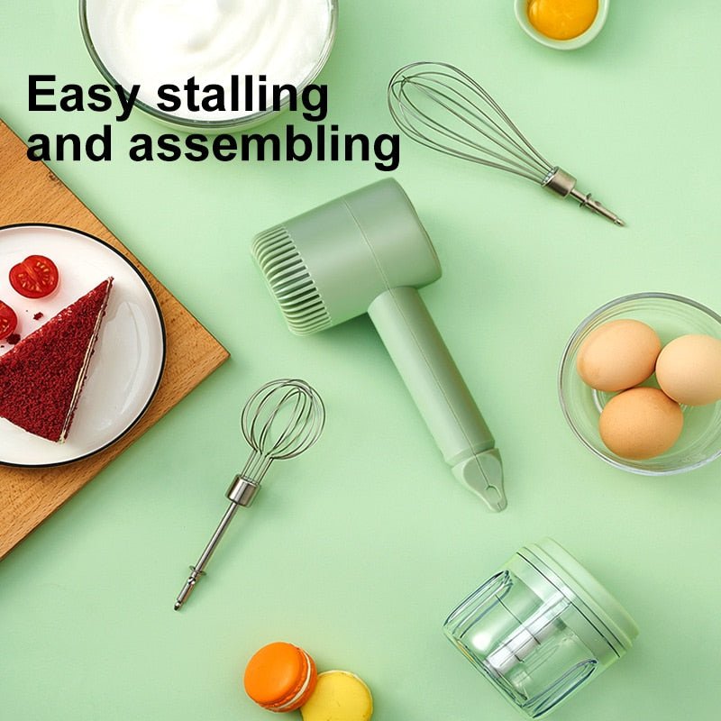 Wireless Electric Hand Mixer Cordless 3 Speeds For Baking Cooking