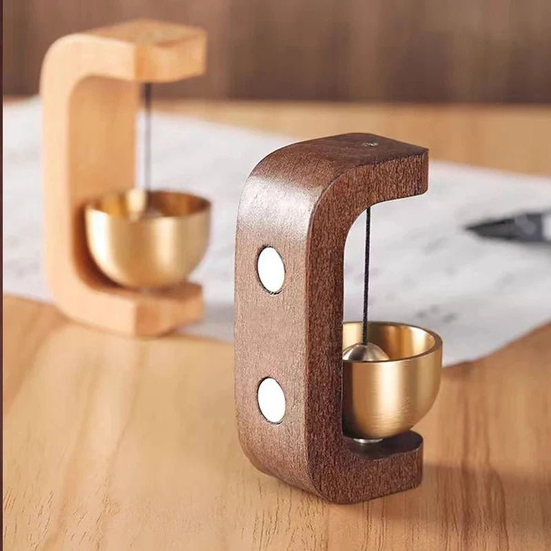 Wireless Wooden Doorbell With Brass Chimes Minimalist Magnetic Design