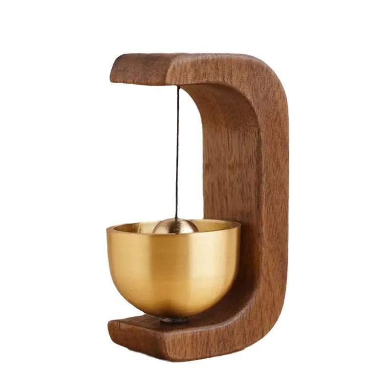 Wireless Wooden Doorbell With Brass Chimes Minimalist Magnetic Design