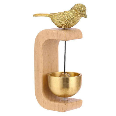 Wireless Wooden Doorbell With Brass Chimes Minimalist Magnetic Design
