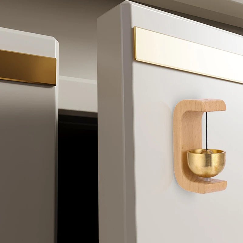 Wireless Wooden Doorbell With Brass Chimes Minimalist Magnetic Design