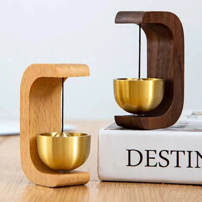 Wireless Wooden Doorbell With Brass Chimes Minimalist Magnetic Design
