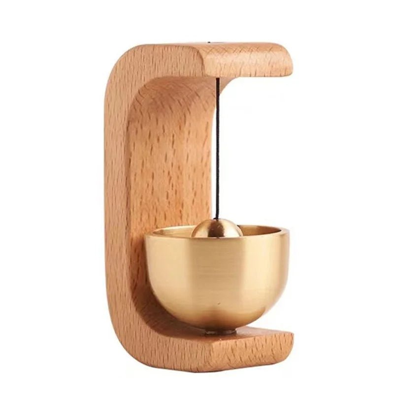 Wireless Wooden Doorbell With Brass Chimes Minimalist Magnetic Design