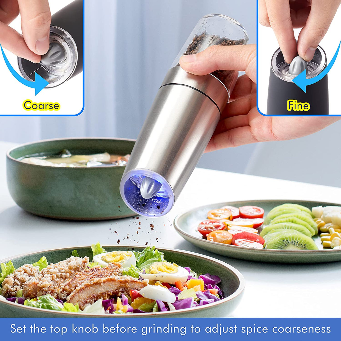 Electric Salt And Pepper Grinder With Automatic Gravity Sensor
