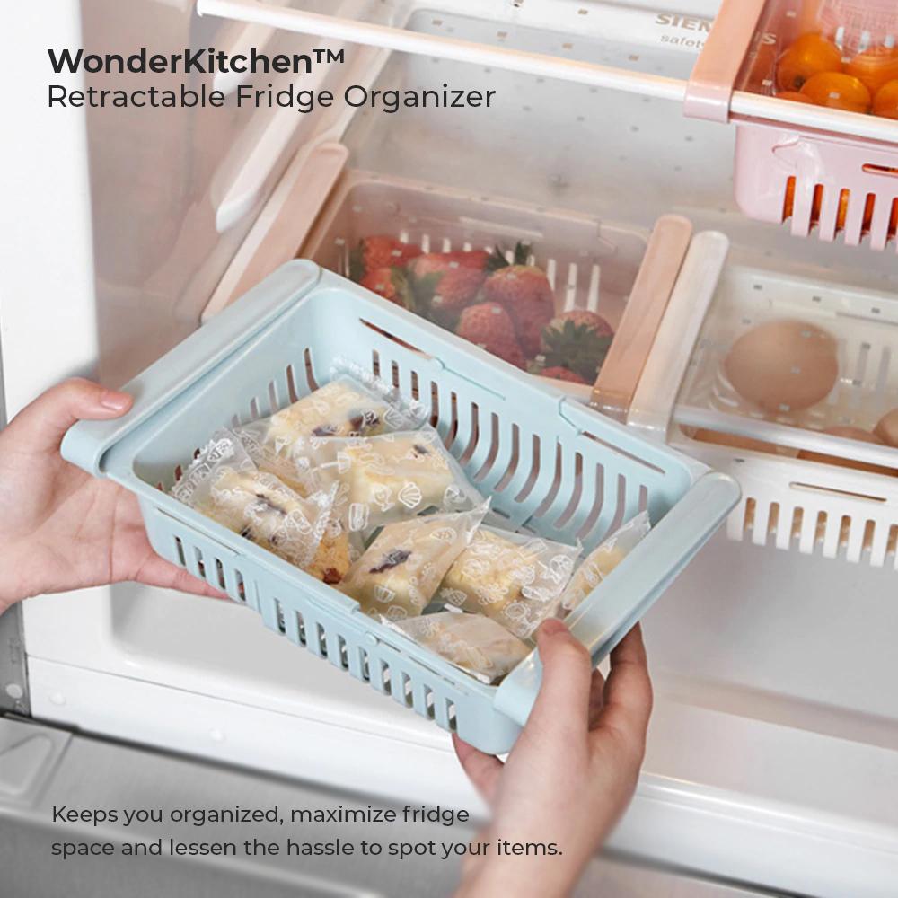 WonderKitchen Pull Out Refrigerator Organizer For Easy Food Storage
